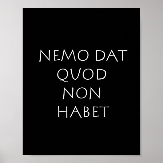 Poster Nemo dat quod non habet (Devant)