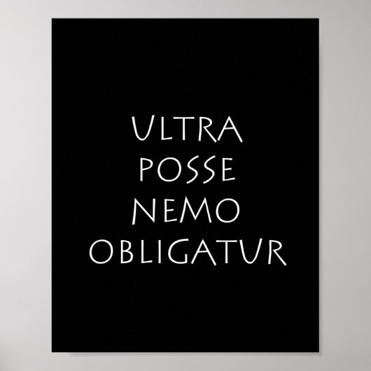 Poster Nemo obligatur ultra posse (Devant)