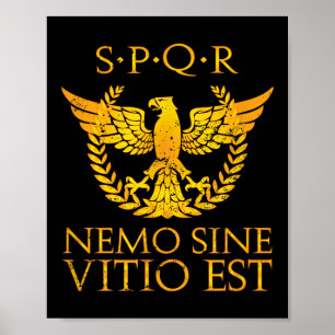 Poster Nemo Sine Vitio Est Spqr Seneca Citation Stoïque