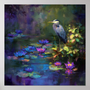 Poster Nénuphar enchanté de l'étang Nature Aquarelle