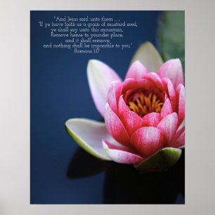 Poster Nénuphar inspirant verset biblique de foi
