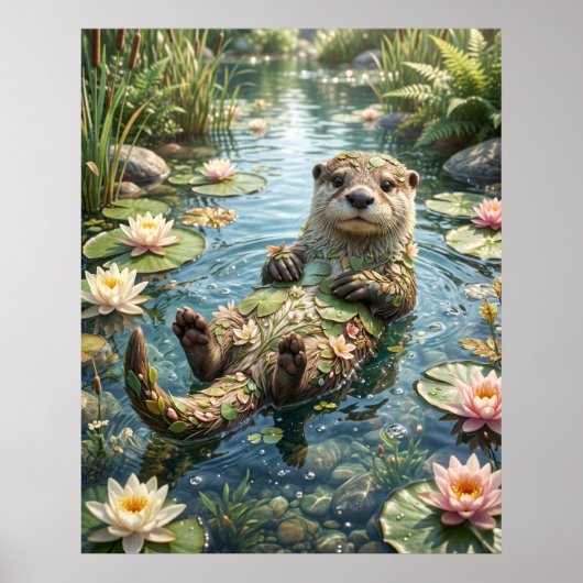 Poster Nénuphar Loutre Rivière Joie (Devant)