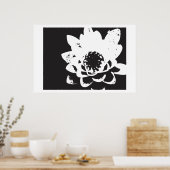 Poster nénuphar noir et blanc (Cuisine)