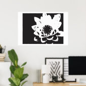 Poster nénuphar noir et blanc (Bureau à domicile)
