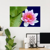 Poster Nénuphar rose Avec Citation Bouddha (Bureau à domicile)