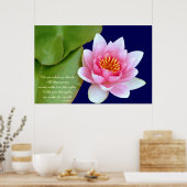 Poster Nénuphar rose Avec Citation Bouddha (Cuisine)