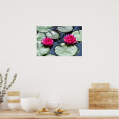 Poster Nénuphars rouges - Imprimantes en toile (Cuisine)