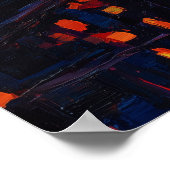 Poster Neo Expressionist Toronto Skyline Vibrant Sunset (Coin)