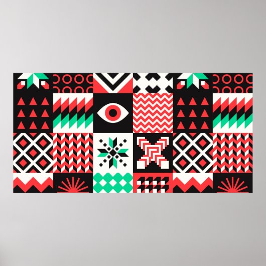 Poster NÉO GEO. Conception graphique du motif de géométri (Devant)