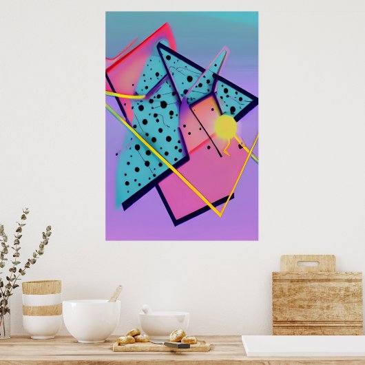 Poster Neo-Memphis Design Ken Gage Retrowave Fine Art (Cuisine)