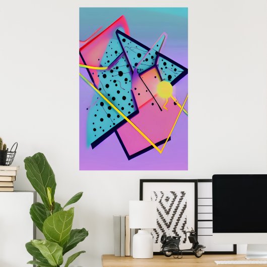 Poster Neo-Memphis Design Ken Gage Retrowave Fine Art (Bureau à domicile)