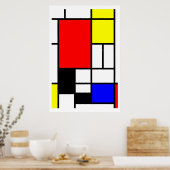Poster Néo-plasticisme Style mondrien (Cuisine)