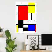 Poster Néo-plasticisme Style mondrien (Bureau à domicile)