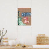 Poster Neon 4 juillet Liberty Statue (Cuisine)