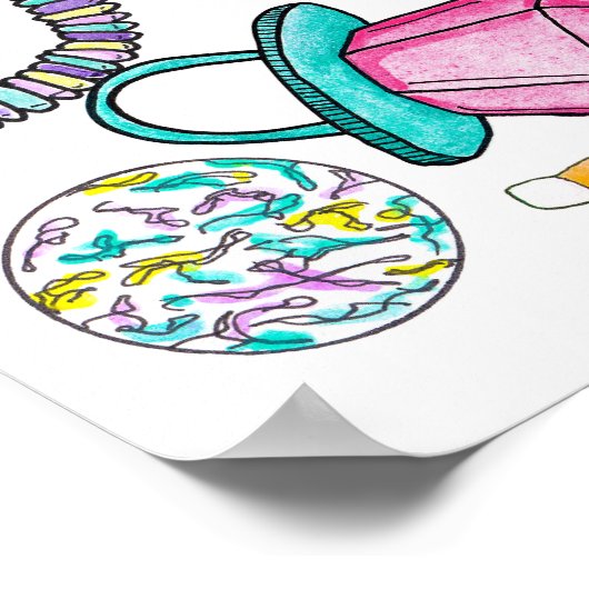 Poster Neon 80's 90's Retro Funny Candy Motif (Coin)