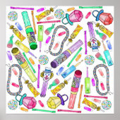 Poster Neon 80's 90's Retro Funny Candy Motif (Devant)