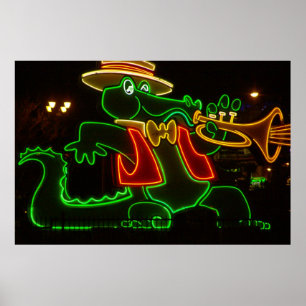 Poster Neon Alligator
