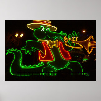 Poster Neon Alligator
