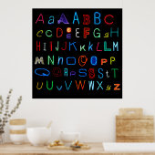 Poster Neon Alphabet : L'original (Cuisine)