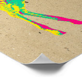 Poster Neon Baby Zebra Psychedelic Pink Yellow & Green (Coin)