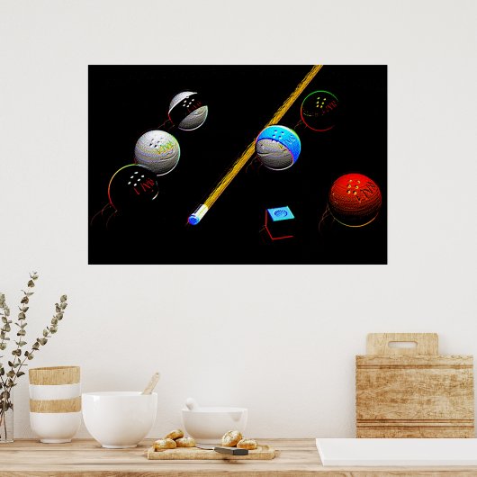 Poster Neon Billards (Cuisine)