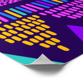 Poster Neon Blue : Tribal Navajo Motif (Coin)