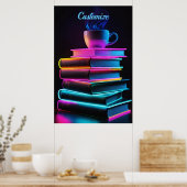 Poster Neon Books Et Café 2 (Cuisine)