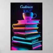 Poster Neon Books Et Café 2 (Devant)