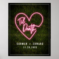 Neon Boxwood Til Death Neon Heart Mariage Bienvenu