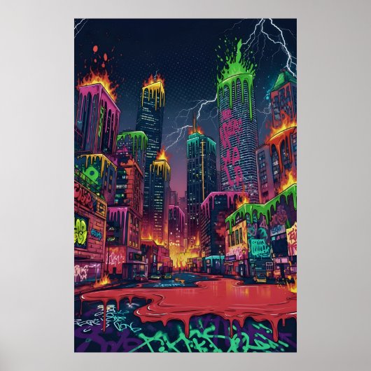 Poster Neon City Art (Devant)
