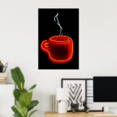 Poster Neon Coffee Mug Print (Bureau à domicile)