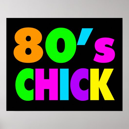 Poster Neon Colours 80's Chick (Devant)