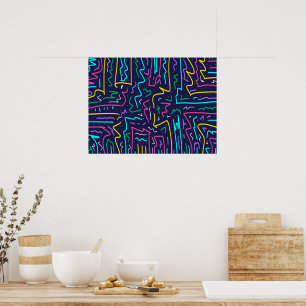 Poster Neon Contraste Space Art