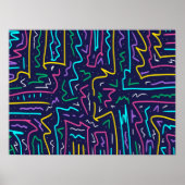Poster Neon Contraste Space Art (Devant)