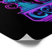 Poster Neon Creeper rose et turquoise 5:4 (Coin)