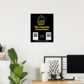 Poster Neon Cupcake Scan to Pay QR Code Sign (Bureau à domicile)