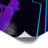 Poster Neon Cyberpunk Abstract Glitch Art (Coin)