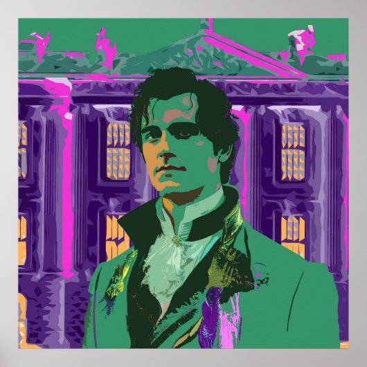 Poster Neon Cyberpunk Handsome Mr Darcy Portrait (Devant)