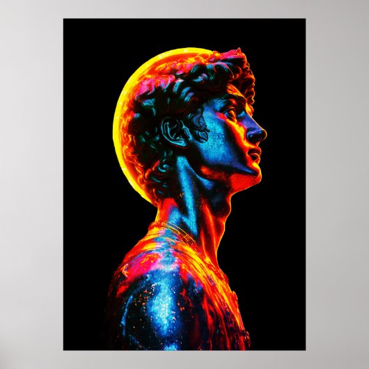 Poster Neon David Statue  (Devant)