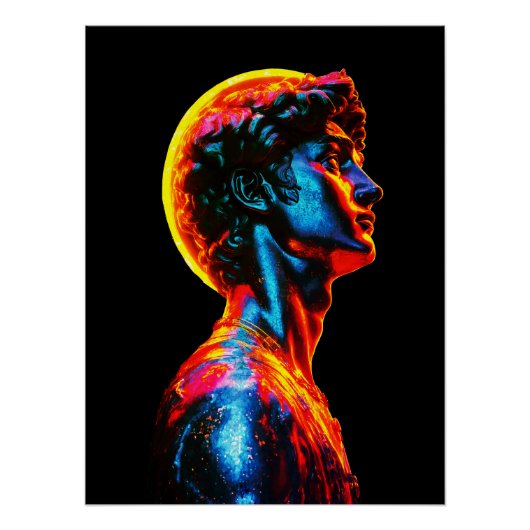 Poster Neon David Statue  (Devant)
