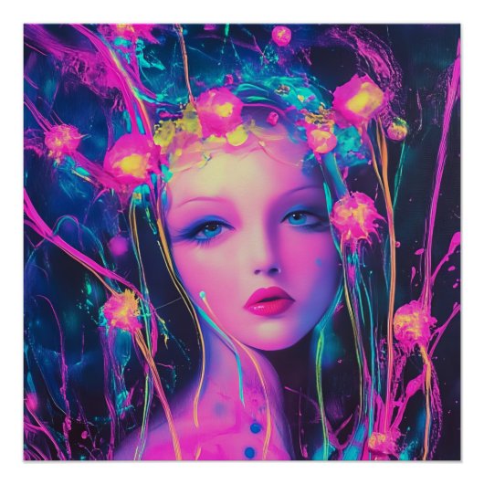 Poster Neon, déesse Alien (Devant)