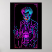 Poster Neon Déplaisant clown rose et turquoise 5:4 (Devant)