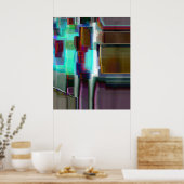 Poster "Neon" Digital Abstrait Art (Cuisine)