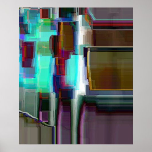 Poster "Neon" Digital Abstrait Art (Devant)
