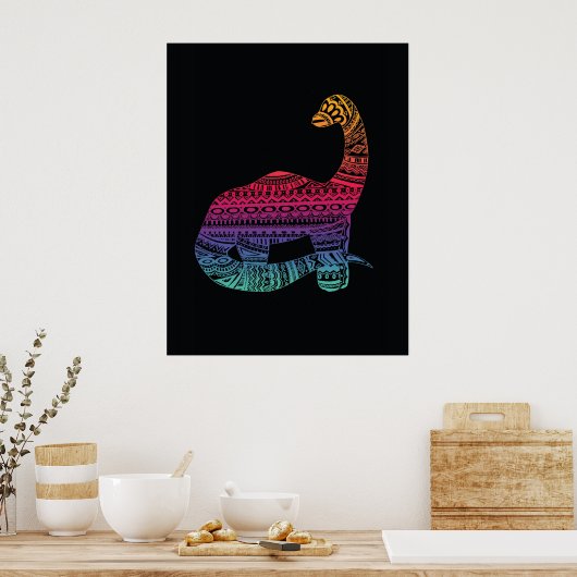 Poster Neon Dino 1 (Cuisine)