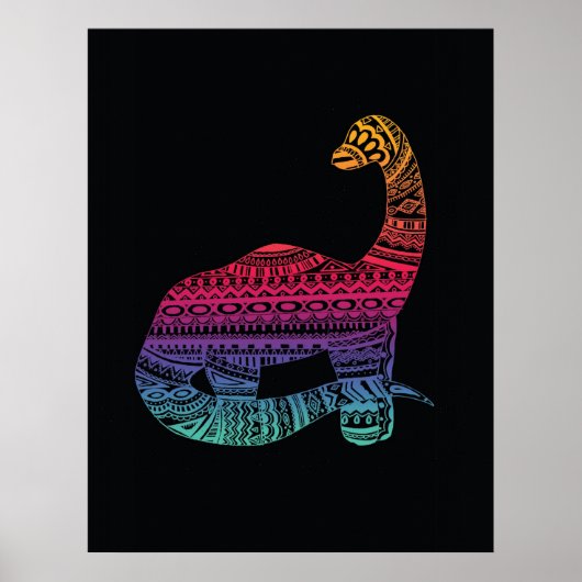 Poster Neon Dino 1 (Devant)