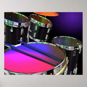 Poster Neon Drums