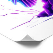 Poster Neon Eagle on Glowing Rock – Cyberpunk Style (Coin)