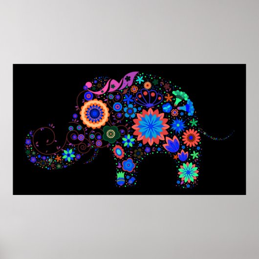 Poster Neon Elephant (Devant)