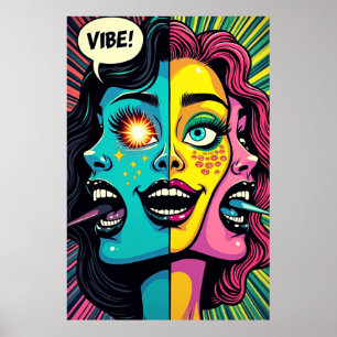 Poster Neon Emotions : Glitch dans la Grille